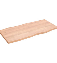 Tischplatte 100x50x2 cm Massivholz Eiche Behandelt Baumkante