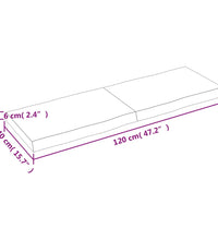 Tischplatte 120x40x(2-6) cm Massivholz Behandelt Baumkante