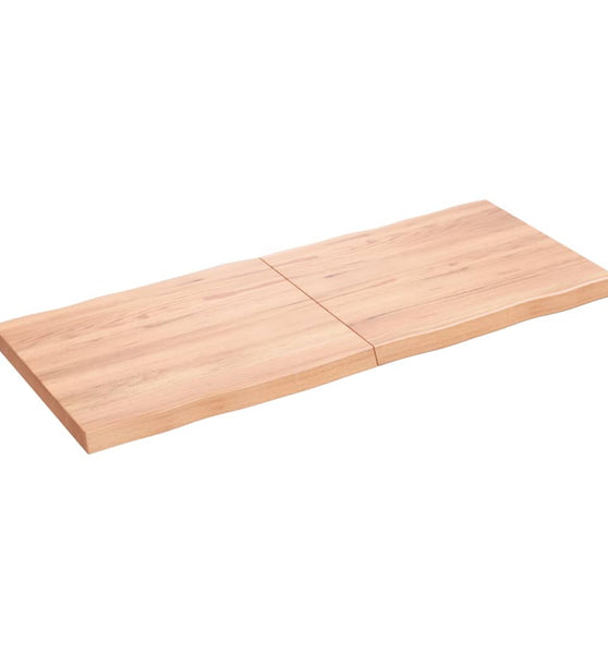 Tischplatte 120x50x(2-4) cm Massivholz Behandelt Baumkante