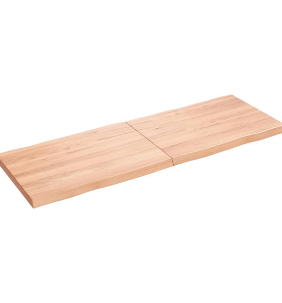 Tischplatte 140x50x(2-4) cm Massivholz Behandelt Baumkante