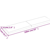 Tischplatte 160x40x(2-6) cm Massivholz Behandelt Baumkante