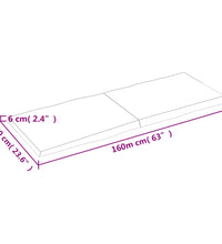 Tischplatte 160x60x(2-6) cm Massivholz Behandelt Baumkante