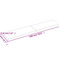 Tischplatte 180x40x(2-4) cm Massivholz Behandelt Baumkante