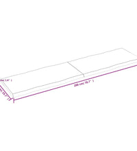 Tischplatte 200x50x(2-4) cm Massivholz Behandelt Baumkante