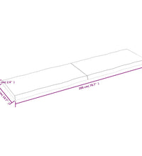 Tischplatte 200x50x(2-6) cm Massivholz Behandelt Baumkante