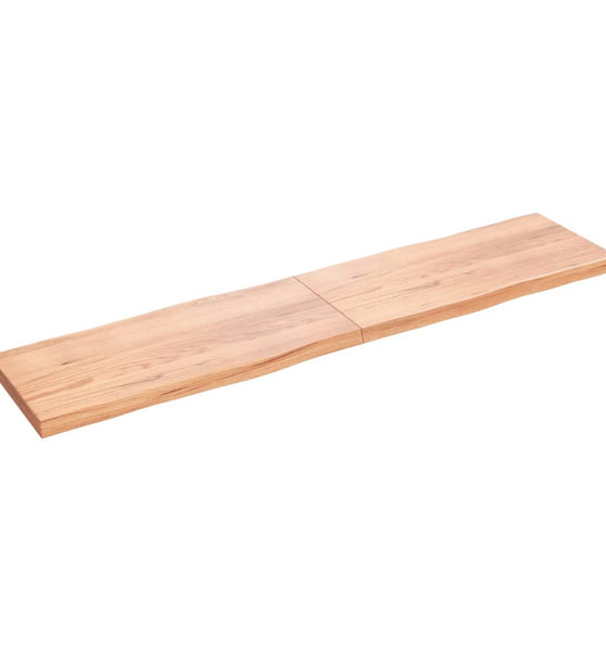 Tischplatte 220x50x(2-6) cm Massivholz Behandelt Baumkante