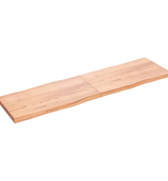 Tischplatte 220x60x(2-6) cm Massivholz Behandelt Baumkante