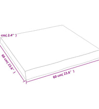 Tischplatte 60x60x(2-6) cm Massivholz Behandelt Baumkante