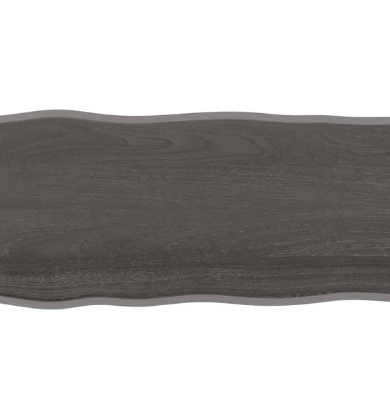 Tischplatte 100x50x2 cm Massivholz Eiche Behandelt Baumkante