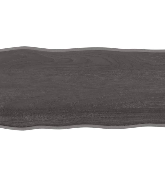 Tischplatte 100x50x(2-6) cm Massivholz Behandelt Baumkante