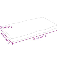 Tischplatte 100x60x(2-6) cm Massivholz Behandelt Baumkante