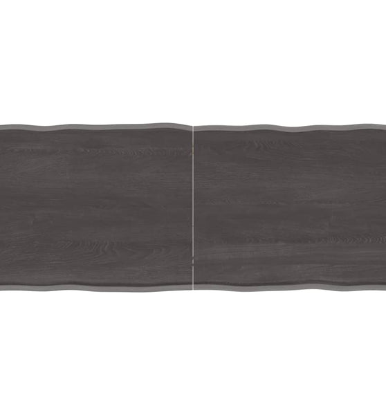 Tischplatte 140x60x(2-6) cm Massivholz Behandelt Baumkante