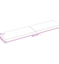 Tischplatte 200x50x(2-4) cm Massivholz Behandelt Baumkante