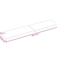 Tischplatte 200x50x(2-6) cm Massivholz Behandelt Baumkante