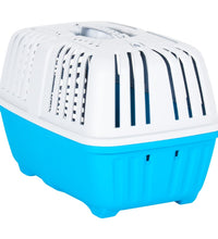 Transportbox für Haustiere Weiß Blau 55x36x36 cm Polypropylen