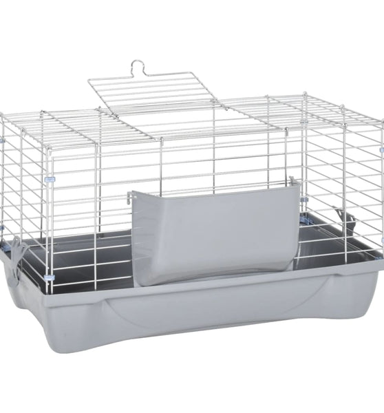 Kleintierkäfig Grau 58x32x31 cm Polypropylen und Metall