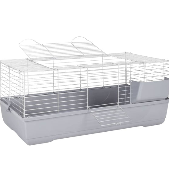 Kleintierkäfig Grau 100x53x46 cm Polypropylen und Metall