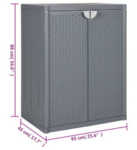 Gartenschrank Grau 65x45x88 cm PP Rattan-Optik