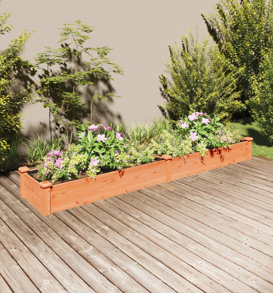 Hochbeet mit Einsatz Braun 240x45x25 cm Massivholz Tanne