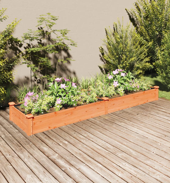 Hochbeet mit Einsatz Braun 240x60x25 cm Massivholz Tanne