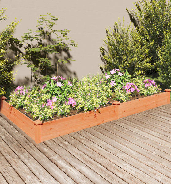 Hochbeet mit Einsatz Braun 240x120x25 cm Massivholz Tanne