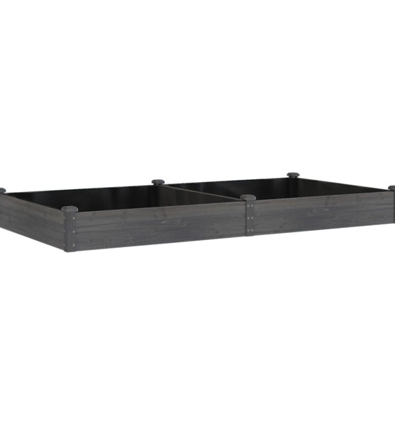Hochbeet mit Einsatz Grau 240x120x25 cm Massivholz Tanne