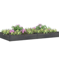 Hochbeet mit Einsatz Grau 240x120x25 cm Massivholz Tanne
