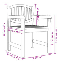 Gartenstühle 2 Stk. 58x59x88 cm Massivholz Teak