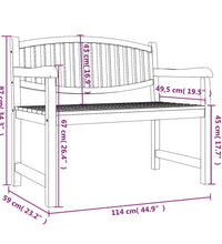 Gartenbank 114x59x87 cm Massivholz Teak