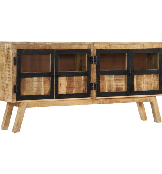 Sideboard Braun und Schwarz 160x30x76 cm Massivholz Mango