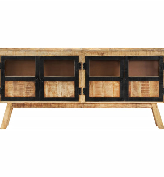 Sideboard Braun und Schwarz 160x30x76 cm Massivholz Mango