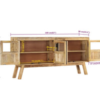 Sideboard Braun und Schwarz 160x30x76 cm Massivholz Mango