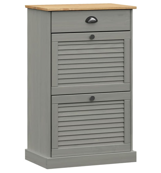 Schuhschrank VIGO 60x35x96 cm Grau Massivholz Kiefer