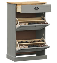 Schuhschrank VIGO 60x35x96 cm Grau Massivholz Kiefer