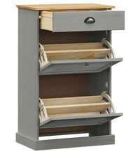 Schuhschrank VIGO 60x35x96 cm Grau Massivholz Kiefer