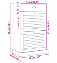 Schuhschrank VIGO 60x35x96 cm Grau Massivholz Kiefer