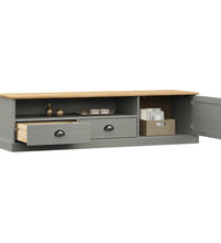 TV-Schrank VIGO Grau 156x40x40 cm Massivholz Kiefer