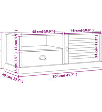 TV-Schrank VIGO Grau 106x40x40 cm Massivholz Kiefer