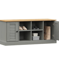 Schuhbank VIGO Grau 106x35x45 cm Massivholz Kiefer