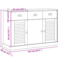 Sideboard mit Schubladen VIGO 113x40x75 cm Massivholz Kiefer