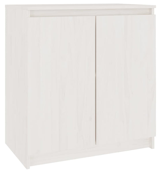 Beistellschrank Weiß 60x36x65 cm Massivholz Kiefer