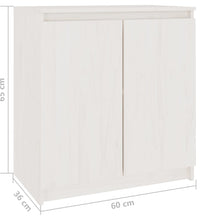Beistellschrank Weiß 60x36x65 cm Massivholz Kiefer