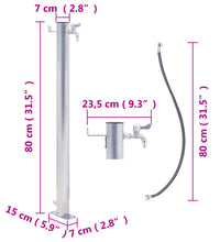 Wassersäule für den Garten 80 cm Edelstahl Rund