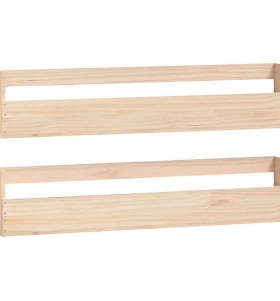 Wand-Schuhregale 2 Stk. 110x9x23 cm Massivholz Kiefer