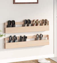 Wand-Schuhregale 2 Stk. 110x9x23 cm Massivholz Kiefer