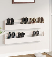 Wand-Schuhregale 2 Stk. Weiß 110x9x23 cm Massivholz Kiefer