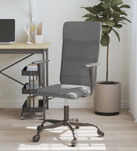 Bürostuhl Höhenverstellbar Grau Netzstoff und Kunstleder