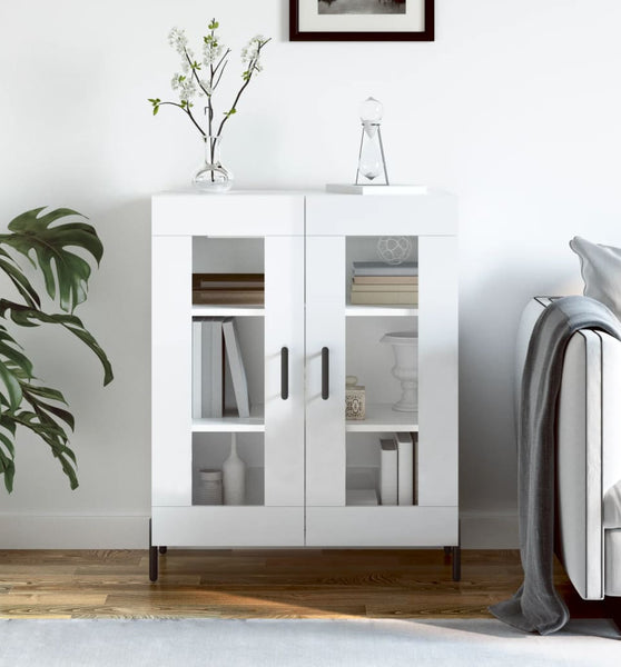 Sideboard Hochglanz-Weiß 69,5x34x90 cm Holzwerkstoff