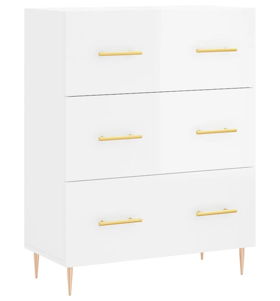 Sideboard Hochglanz-Weiß 69,5x34x90 cm Holzwerkstoff