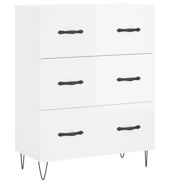 Sideboard Hochglanz-Weiß 69,5x34x90 cm Holzwerkstoff